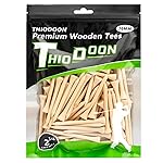 THIODOON Golf tees 2 3/4 inch Less Friction Wood Tees Training for Golfer Professional Natural Wood Golf tees Bulk 100 Count Golfing Tees