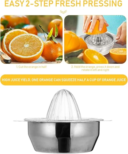 Miniatura 9 de GALPADA Stainless Steel Manual Lemon Squeezer Citrus Juicer Hand Press Fruit Juice Extractor 304 Food-grade Portable Tool for Kitchen and Travel Use