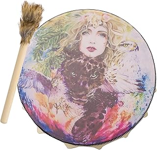 Shamanic Drum, Indigenous Drum, Sacred Sound Drum, Shamanic Beauty Leopard Drum, Siberian Spiritual Music Symbol for Exper...