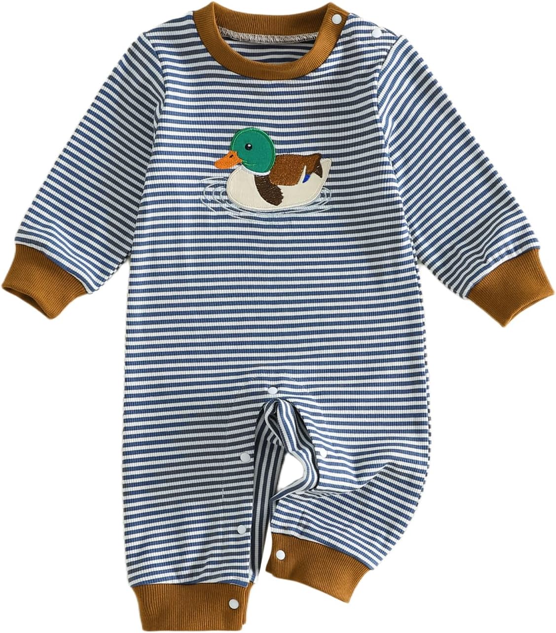 Newborn Baby Boy Knit Romper Truck Jumpsuit Striped Waffle Warm Clothes One Piece Fall Winter Outfits