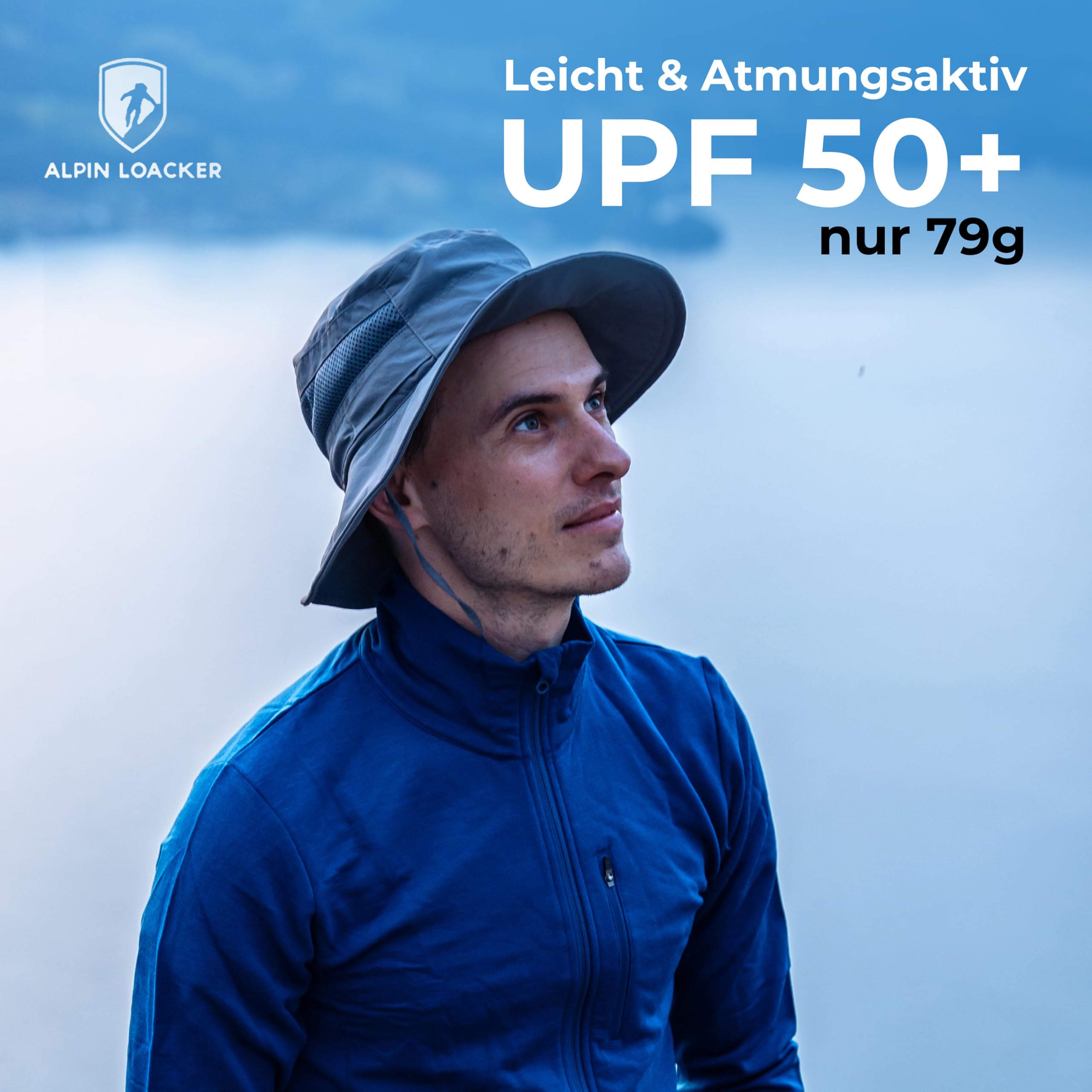 ALPIN LOACKER Regenhut wasserdicht & Leichter Sonnenhut I Atmungsaktiver Outdoor Hut für Herren & Damen I Nachhaltiger Wanderhut aus recycelten Materialien I Anglerhut perfekt für Camping & Trekking