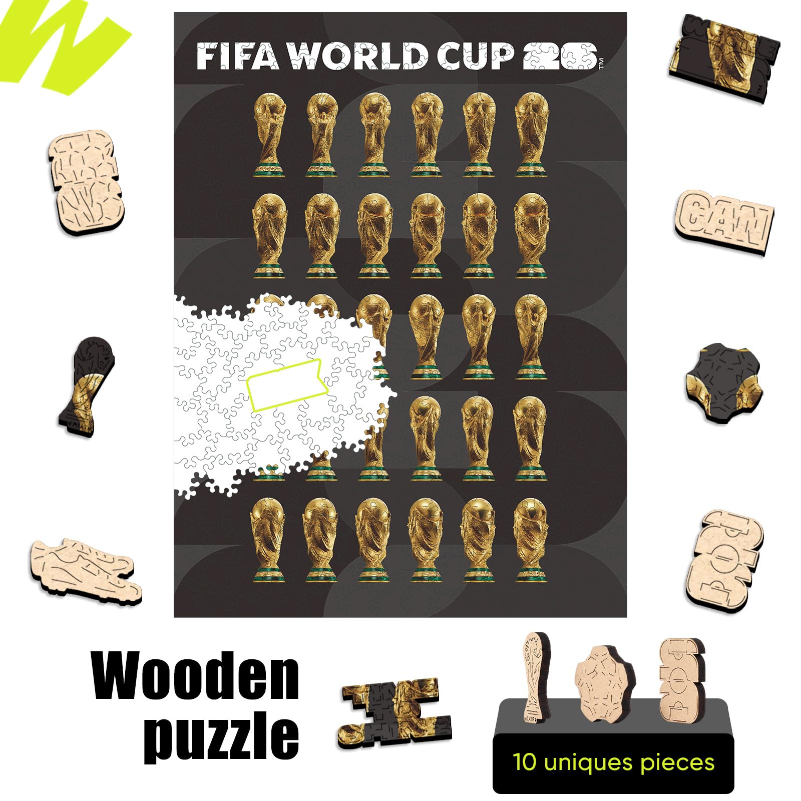 Amazon.co.jp: FIFA WorldCup2026 木製ジグソーパズル;サッカーファン
