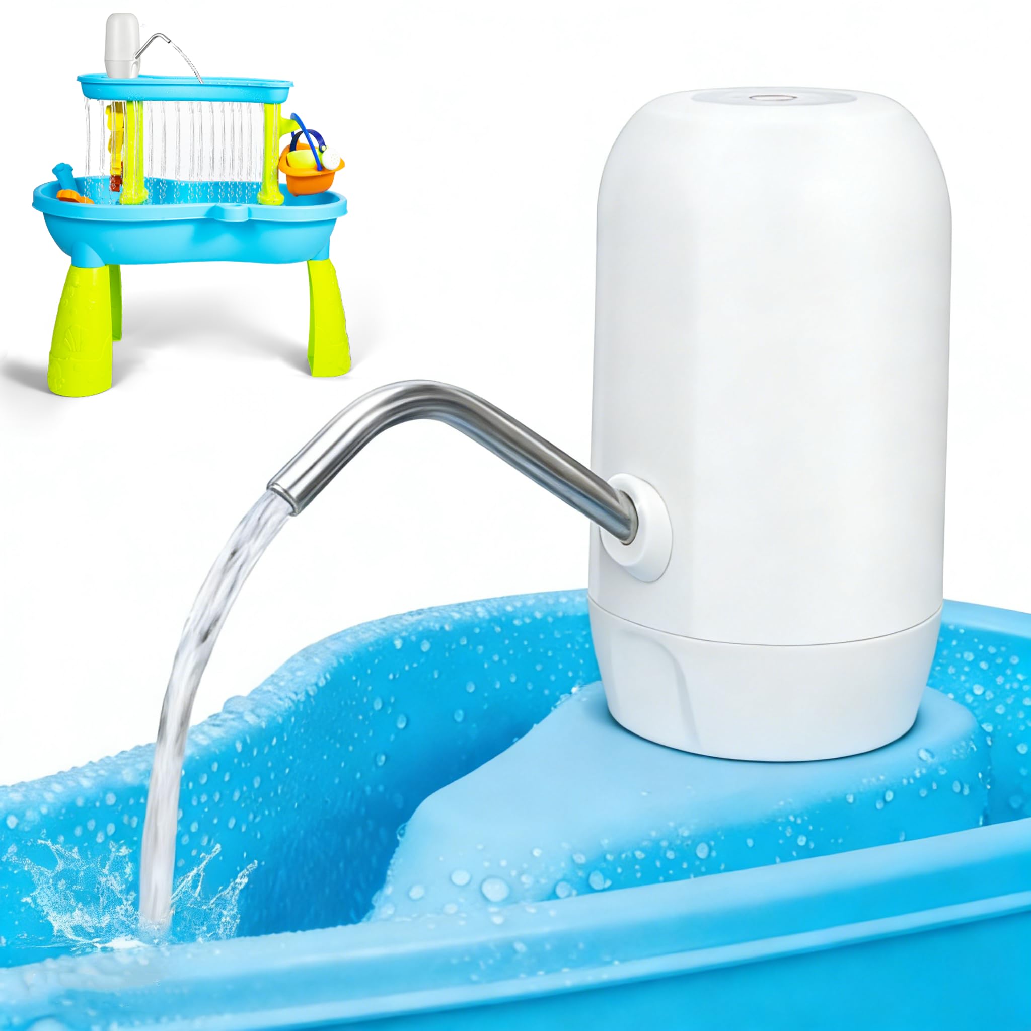 Photo 1 of ***RECOMENDED FOR PARTS/ MISSING ASSEMBLY PIECE*** Katroiy Water Table Pump, Continuous Kids Water Pump for Table, 3 Hours of Non-Stop Work Water Table Accessories Water Pump for Fun Summer Outdoor Water Toys Outside Water Play (White)