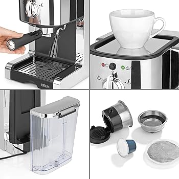 Máquina de café espresso ESPRESSO-PERFECT | Máquina de café espresso de 20 bares | Para cápsulas, polvo&Pads | Con boquilla de espuma de leche para especialidades de café como las del barista5