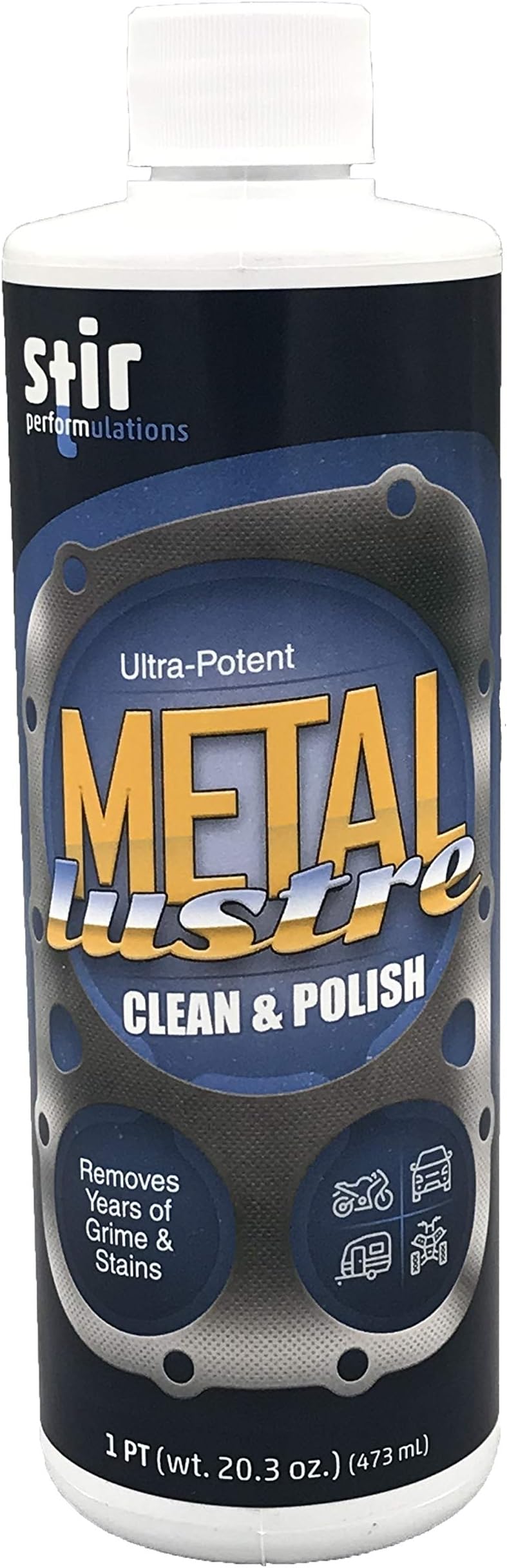 Commercial Grade Metal Cleaner and Polish restores Shine to Chrome, Stainless Steel, Aluminum, Brass, Magnesium, Nickel, and Cast Iron. Metal Lustre Removes Hard Water Stains, Rust, Grime,etc