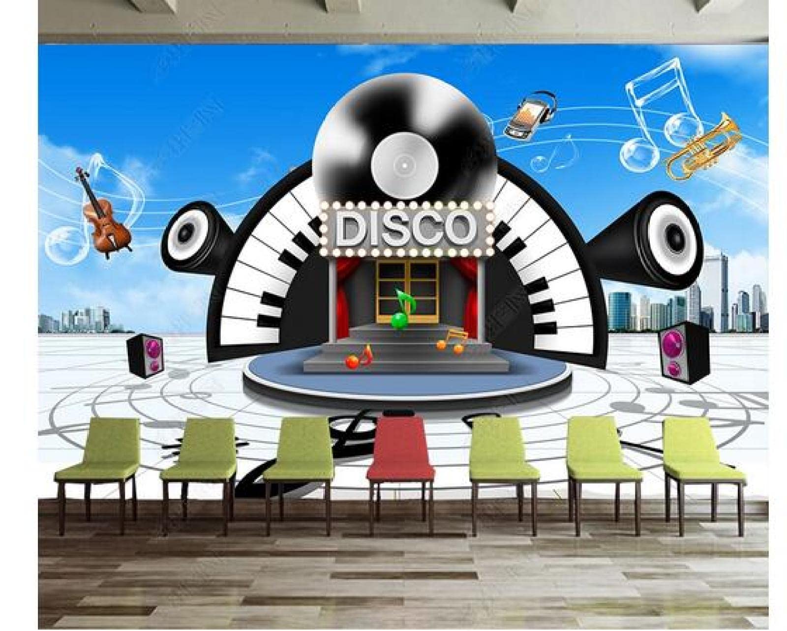 BESTOTTAM Fresh K Bar Disco Music Ktv Outdoor Background-250Cm×175Cm