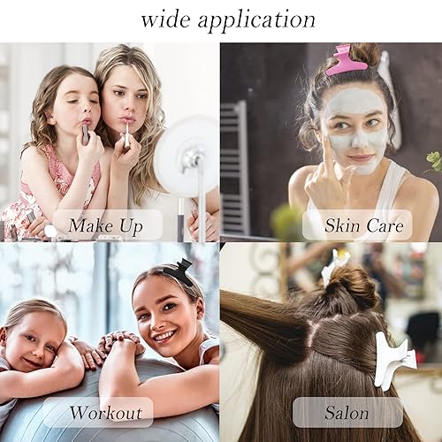 Vista 36 de Pinzas para el cabello para seccionar, paquete de 12 pinzas de mariposa negras y blancas, pinzas para el cabello Pro Salon para peinar, seccionar