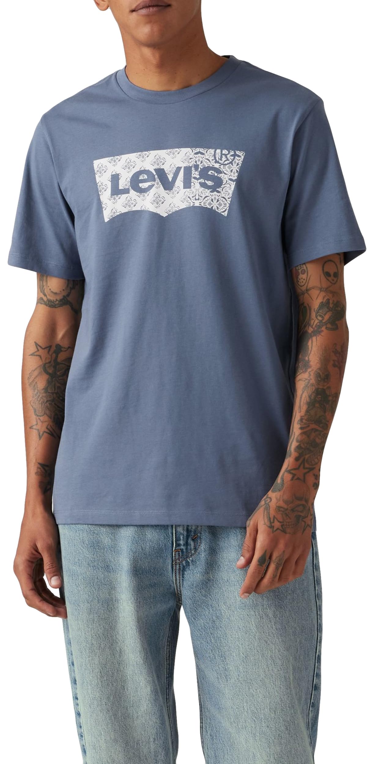 Levi's Graphic Crewneck Tee T-Shirt, Batwing Fill Vintage, M Uomo
