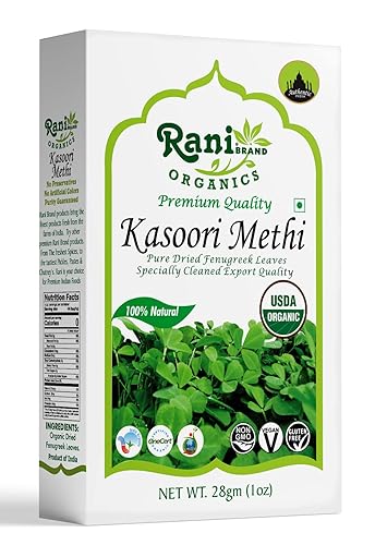 Miniatura 17 de Hojas de fenogreco Rani secas (Kasoori Methi) 3.5 oz (100 g) ~ Todo natural Vegano Apto para gluten Sin OMG Kosher Origen indio
