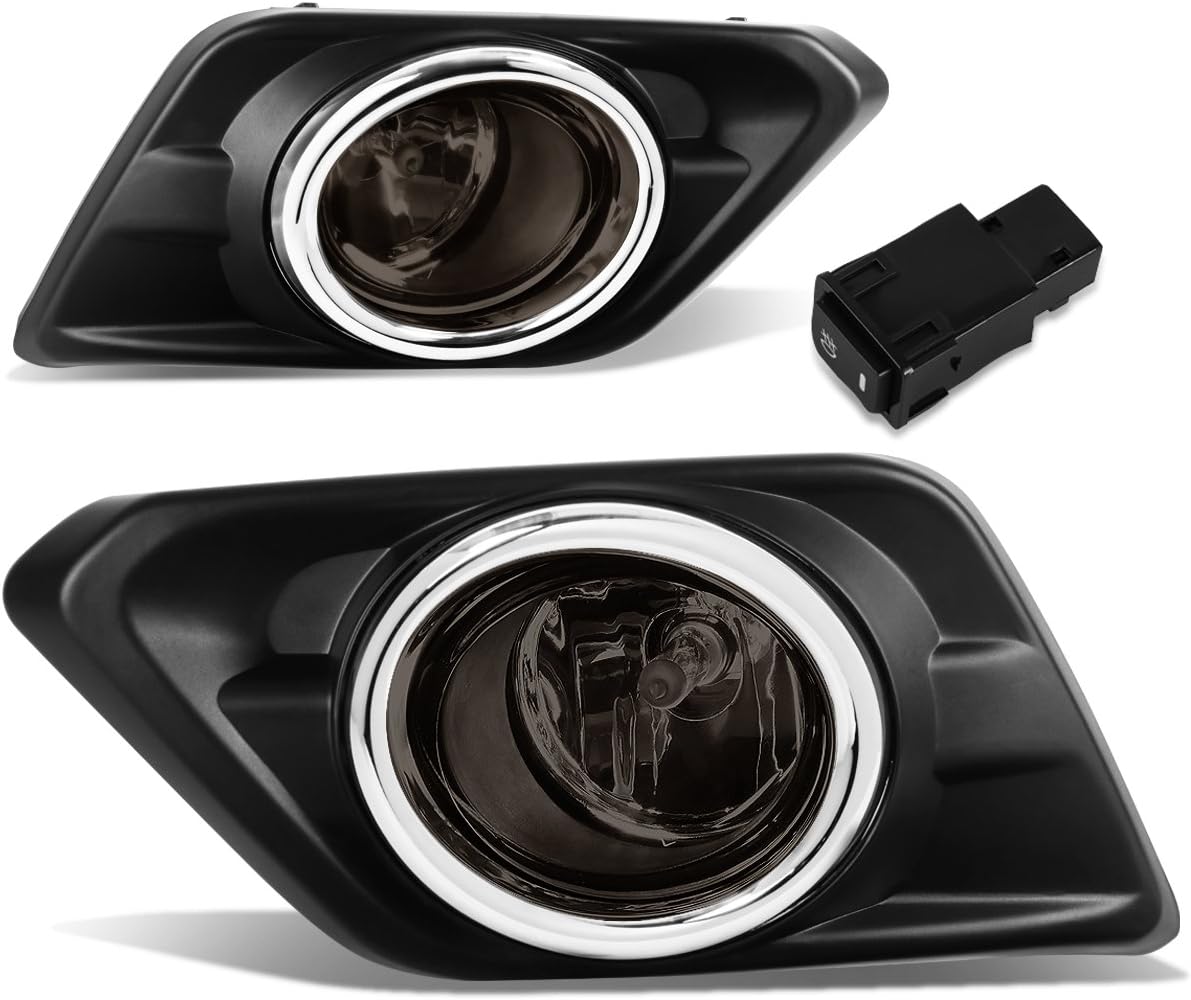 Auto Dynasty Fog Lights Assembly Compatible with 2014 2015 2016 Nissan Rogue Front Bumper Driving Fog Lamps w/Switch, Driver and Passenger Side, Amber Lens