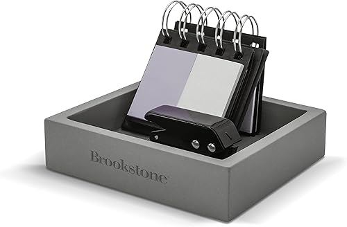 Brookstone BKH8026, organizador de bandeja de escritorio de concreto, solución de almacenamiento moderna decorativa para cambio de repuesto, llaves,
