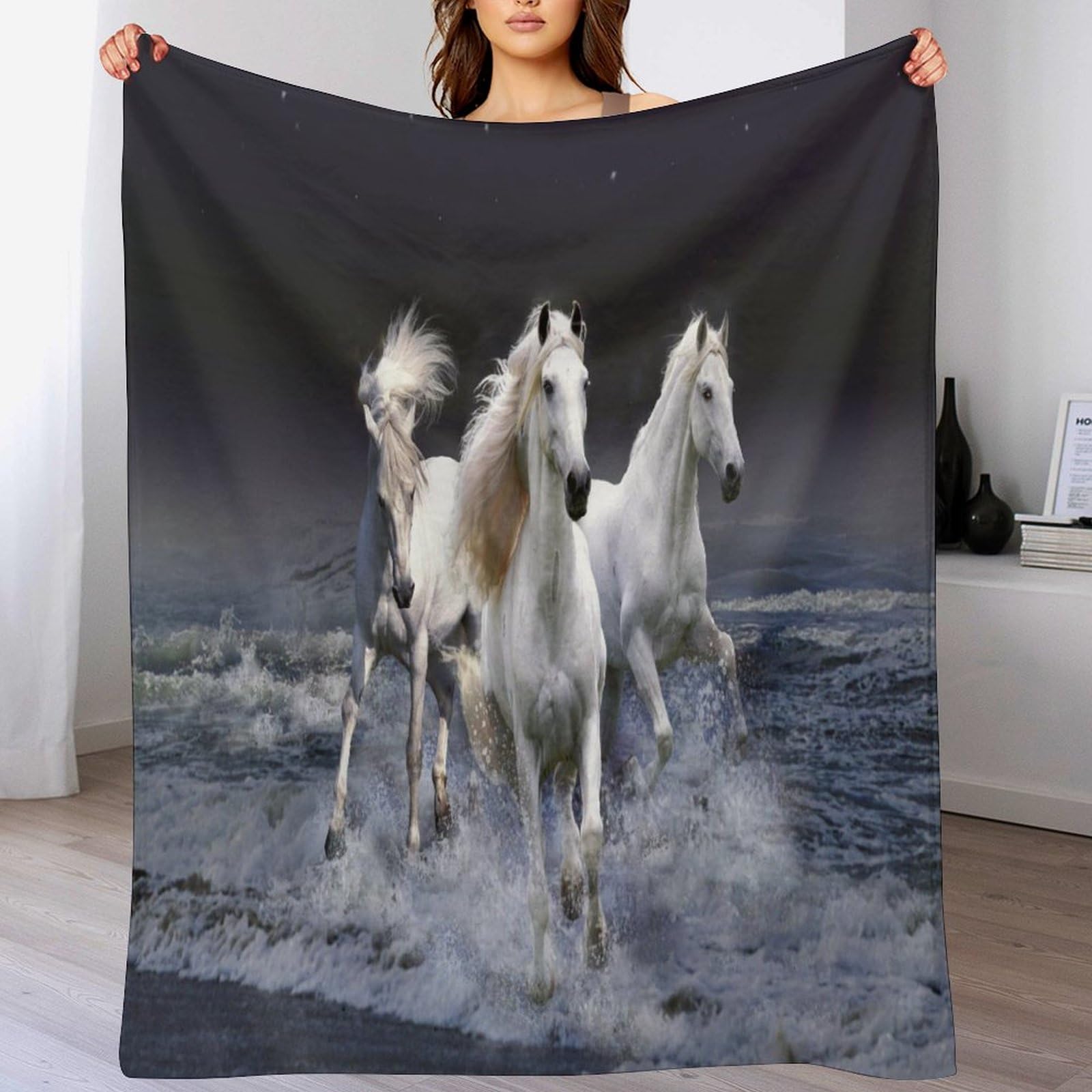 Couverture de salon cheval pour cocooner au chaud sur votre canapé