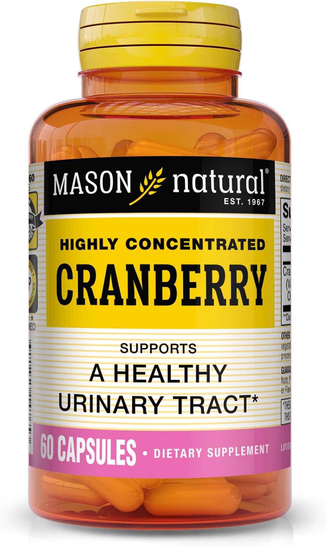 MASON NATURAL Cranberry Highly Concentrated 900 mg, 1 Month Supply, Antioxidant & Immune Health, Supports Healthy t, 1 Pack