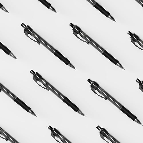 Miniatura 5 de Deegtran Bolígrafos a granel, paquete de 30 bolígrafos de tinta negra que no manchan con agarre suave, bolígrafos retráctiles de bola al por mayor