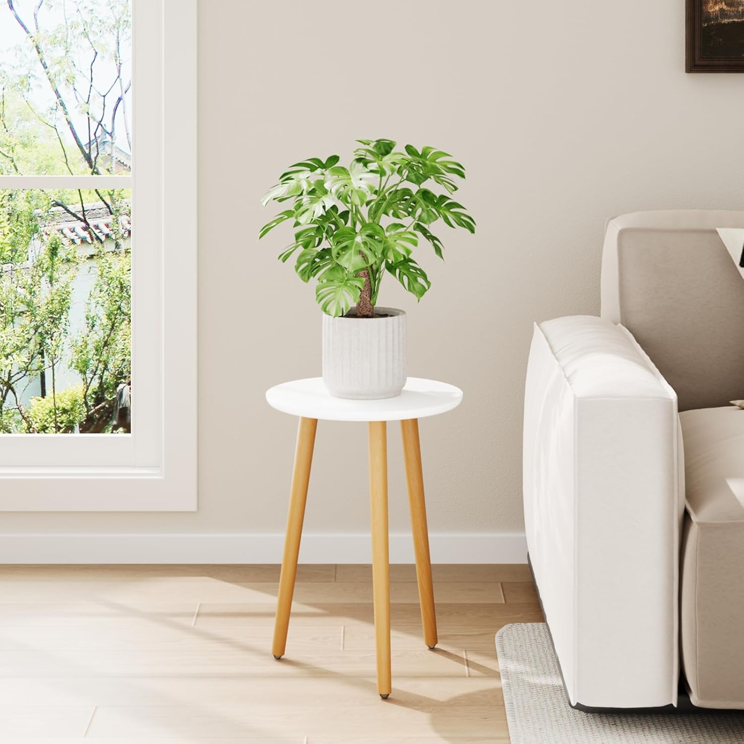 Leaf&lull Tall Plant Stand Indoor Black Plant Table for Large Plants Wooden Plant Stool Plant Holder for Living Room Bedroom Balcony