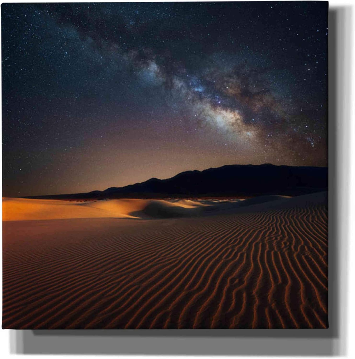 Epic Graffiti 'Milky Way Over Mesquite Dunes' by Darren White, Canvas Wall Art, 12"x12"