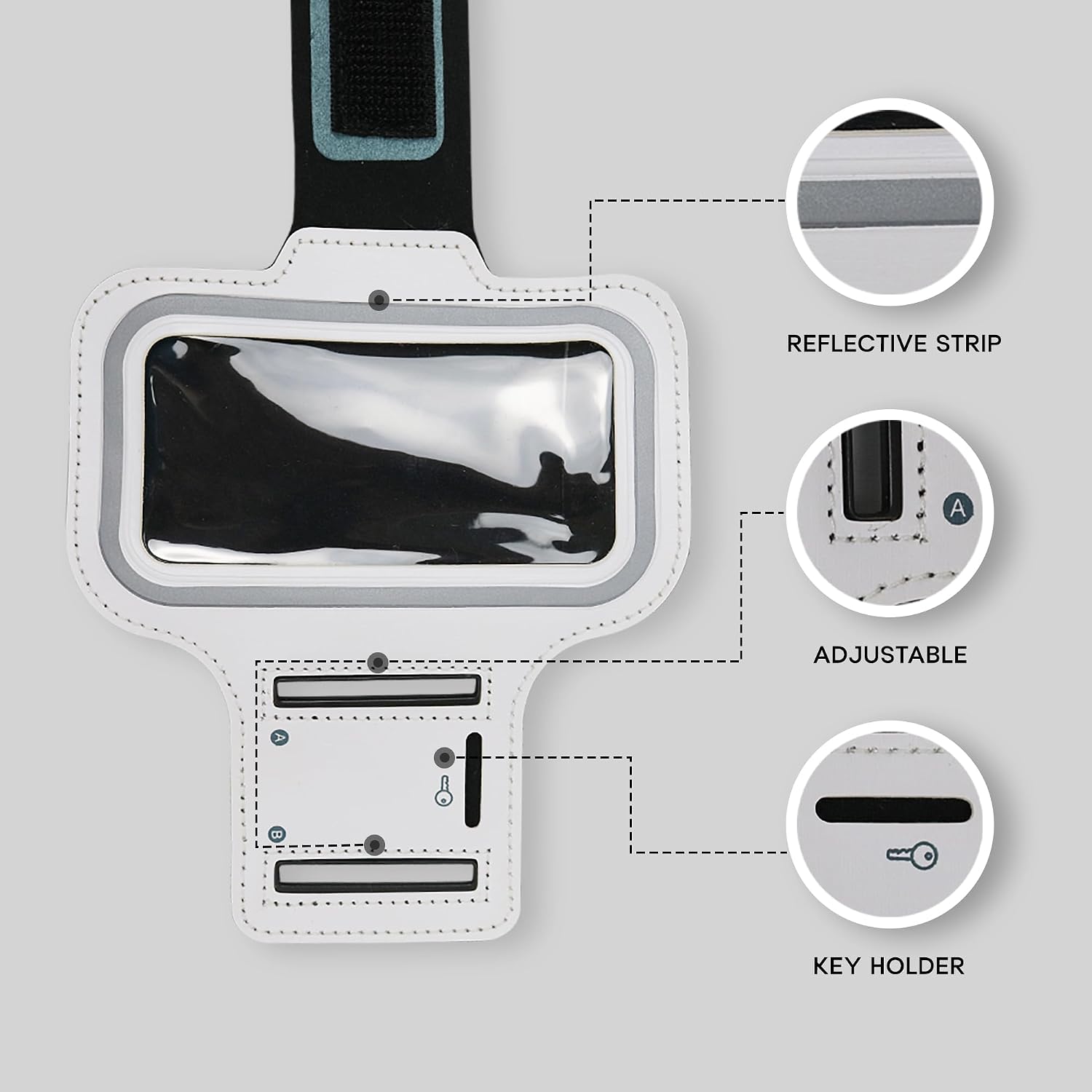 Small Cell Phone Armband for iPhone Mini SE/13 Mini/12 Mini/8/6S/5S/5C/4S/4 Galaxy S10e Water Resistant Cellphone Sport Armband Running Adjustable Elastic Strap Key Pocket for Gym Exercise