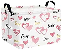 Vista 25 de Cesta para el día de San Valentín para niños, con forma de corazón, contenedores de almacenamiento vacíos para regalos con asas, decoración