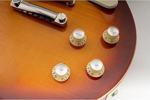 Miniatura 32 de Musiclily Pro Imperial Pulgadas Tamaño Top Hat Bell Reflector 2 Volumen 2 Tonos Perillas Set para USA Les Paul SG Guitarra Eléctrica Ámbar