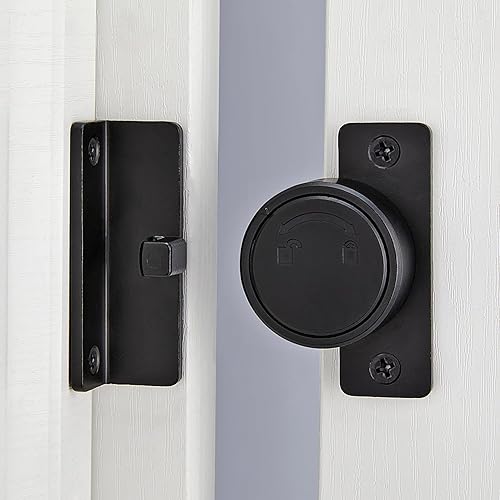 Miniatura 4 de INIRET Cerradura de puerta de seguridad con perilla avanzada de 90 grados, cierre de puerta giratoria, cerradura de puerta corrediza de granero,