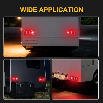 2Pcs Triple Tail Lights 36 LED, Rectangle Vertical or Horizontal Mount Waterproof Trailer Camper RV Tail Lights Stop Turn Tail Backup Reverse Lights Taillights