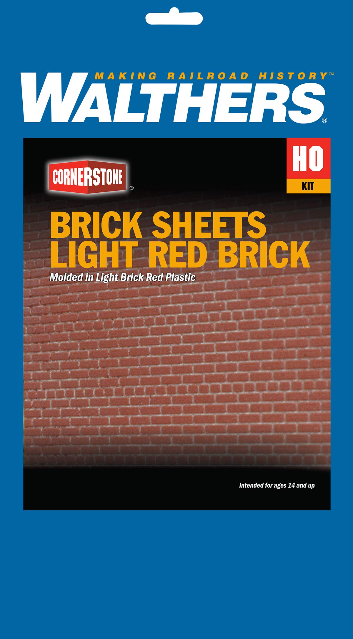 Walthers, Inc. Brick Sheet, 4 X 9-3/4" 10.1 X 24.7cm, Light Red - Image 2