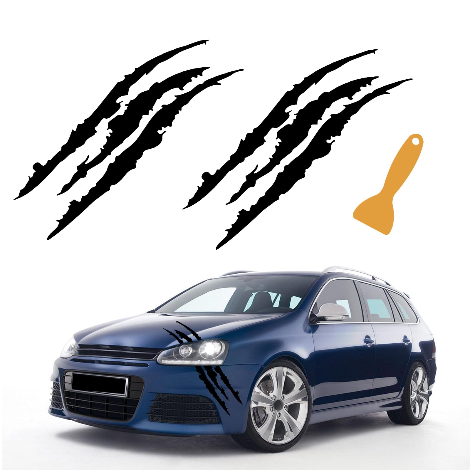 2PCS Claw Mark Decals for Cars, Car Headlight Decal, Vinyl Stripes Scratch Decal, Suitable for Sports Cars SUV Pickup Truck Window Motorcycles (Black)