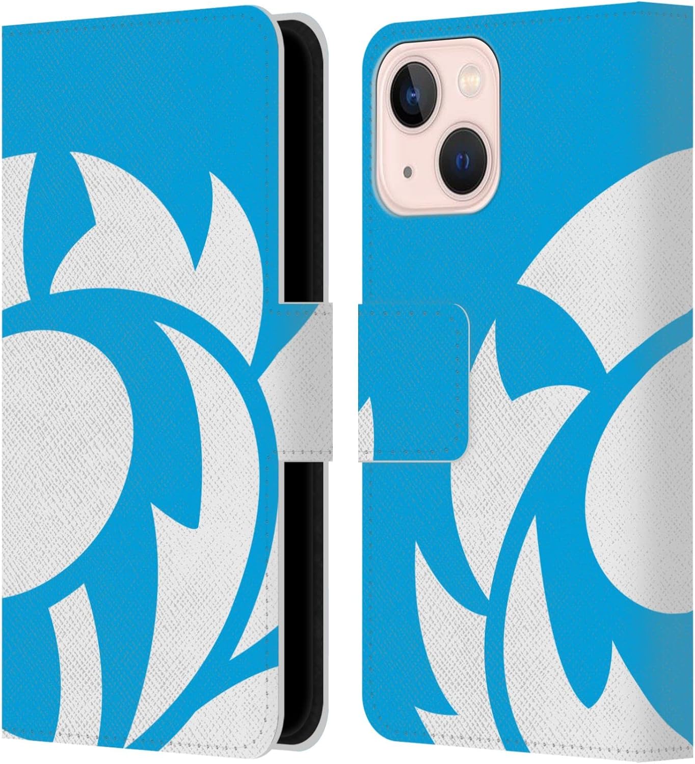 Head Case Designs Officially Licensed Scotland Rugby Salmon Pink Oversized Thistle Leather Wallet Case Compatible with Apple iPhone 13 Mini