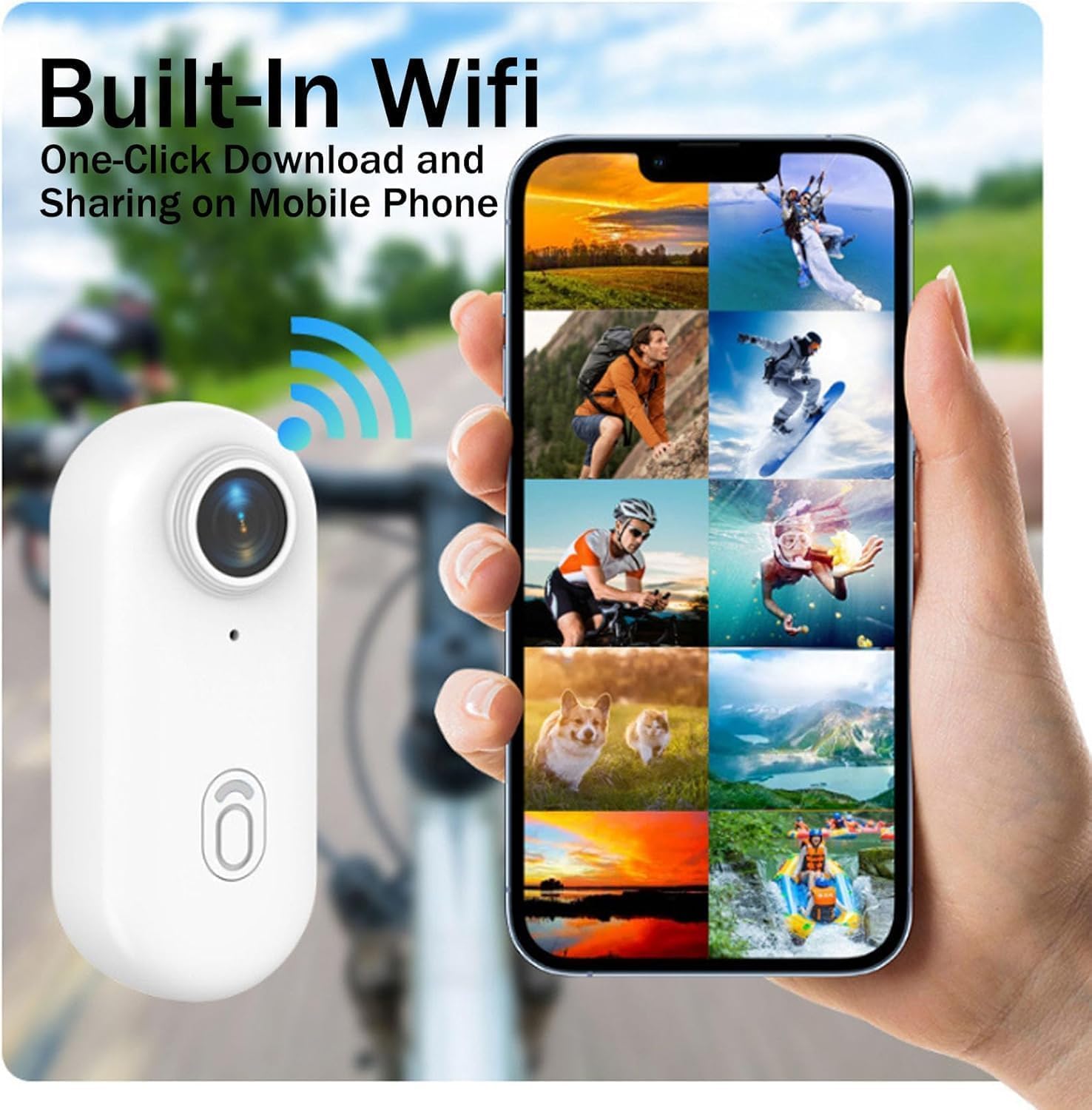 Gosnap Camera connected to a charging cable