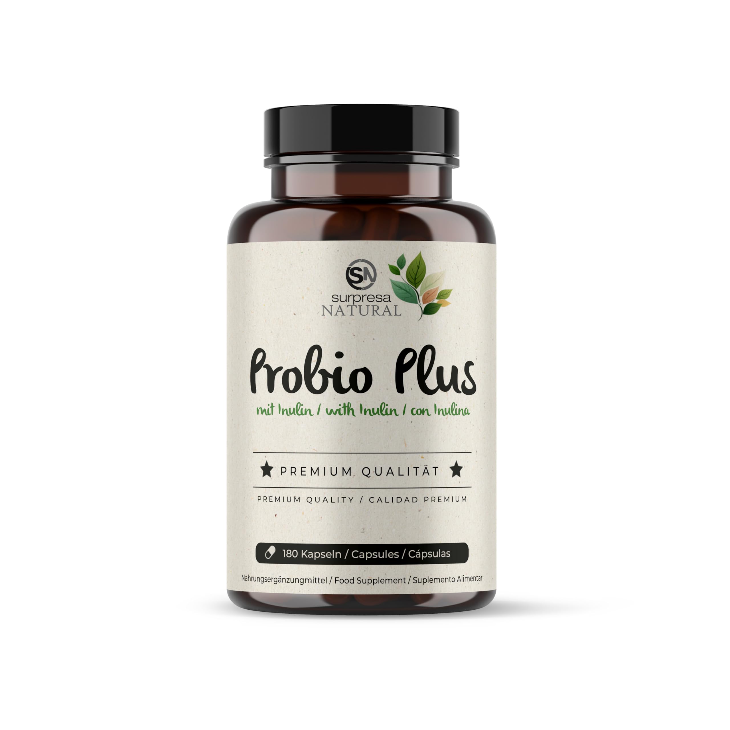 Probio Plus Kapseln hochdosiert I 3x 180 Kapseln mit Inulin & Bacillus subtilis I 20 Mrd. KBE pro Tag I Kulturen Komplex 18 Bakterienstämme I magensaftresistent & vegan