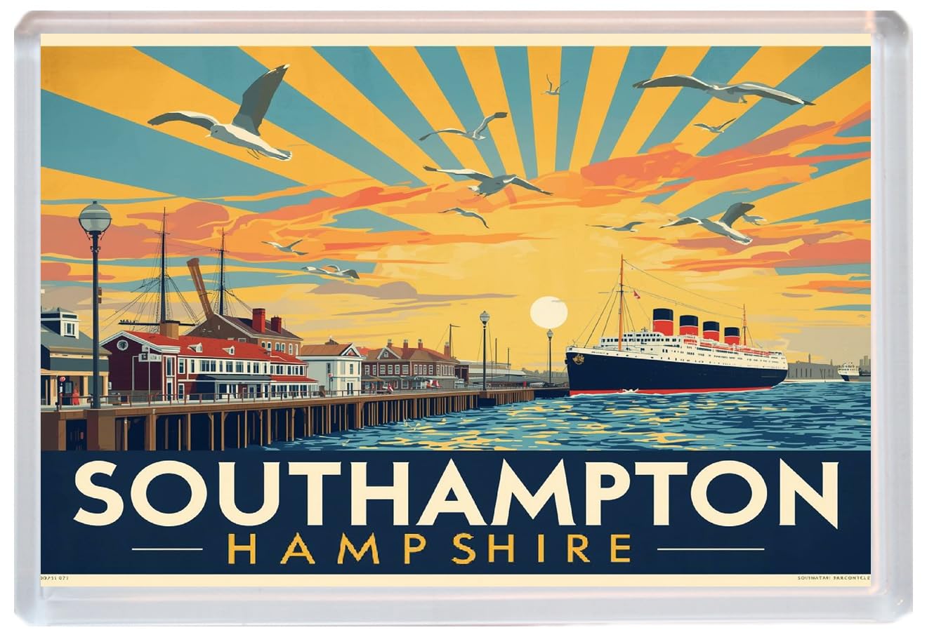 Baked Bean Store Multicolor Southampton - Hampshire - Jumbo Artistic Fridge Magnet 96 X 67Mm Bbsfhm3362