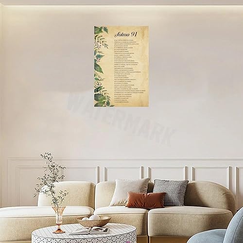 Miniatura 10 de Póster de Salmo 91 en español para Pared, póster con texto en inglés "Biblia Española Verso De La Bi Cuadros para Dormitorios Poesía", póster de