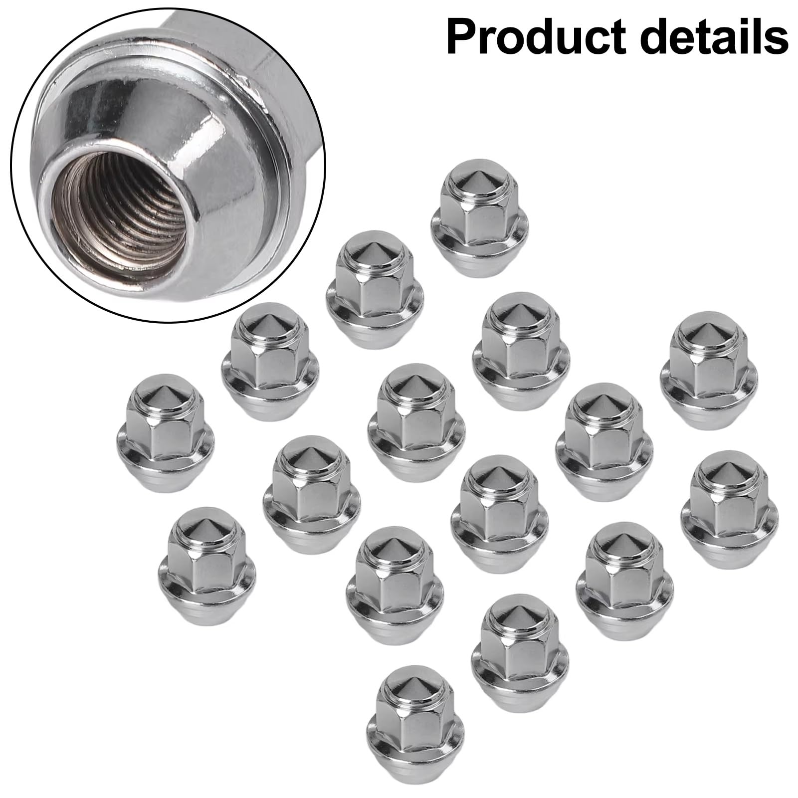 tuercas de rueda coche Compatible Con Ford Tuercas De Rueda De Acero Para Coche Accesorios Hexagonales De 3/4 '' (19 Mm), Tornillos Para Neumáticos, 16 Piezas M12x1.5