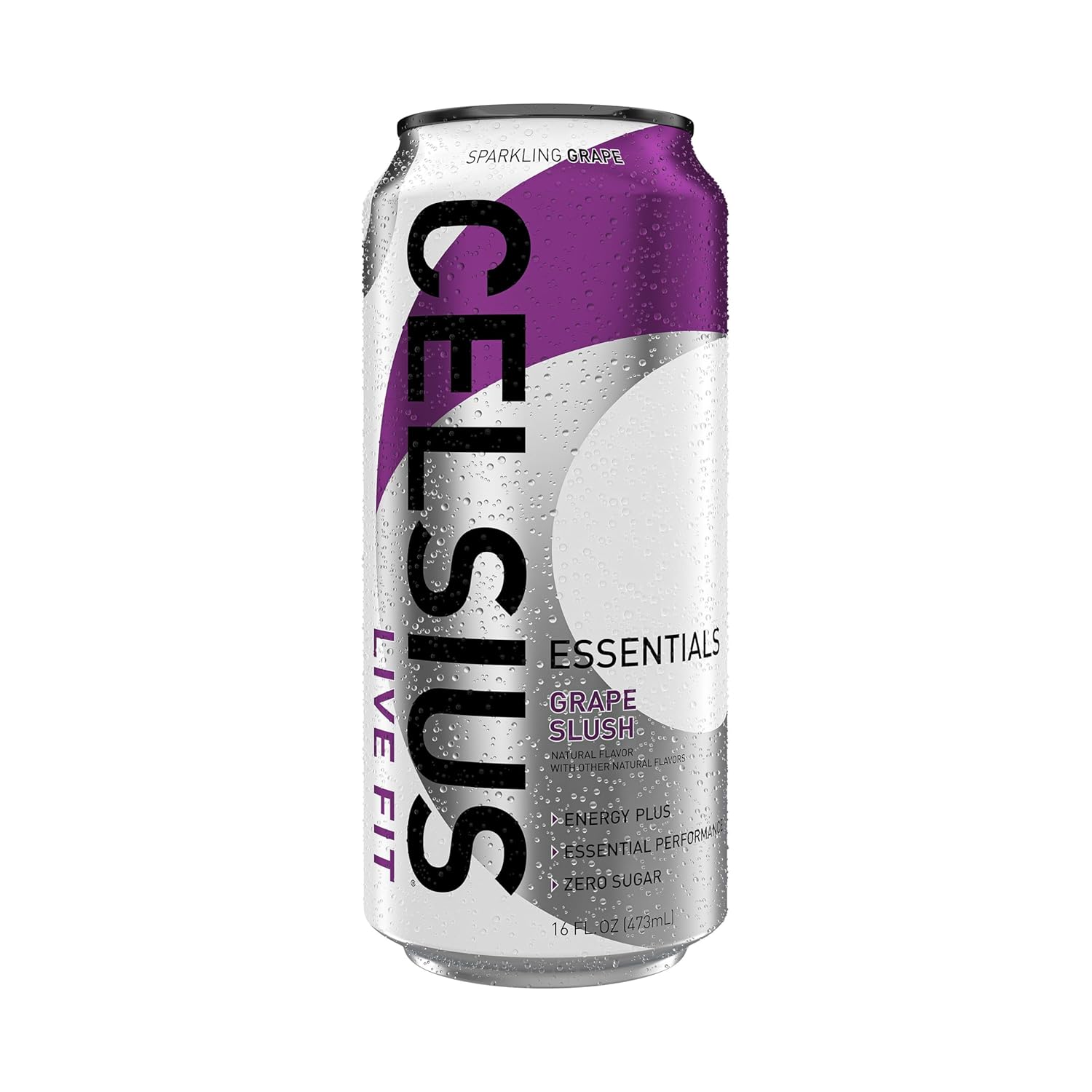 CELSIUS Essentials™ Sparkling Grape Slush, Sugar Free Performance Energy Drink, Can, 16 Fl Oz (Pack of 12)