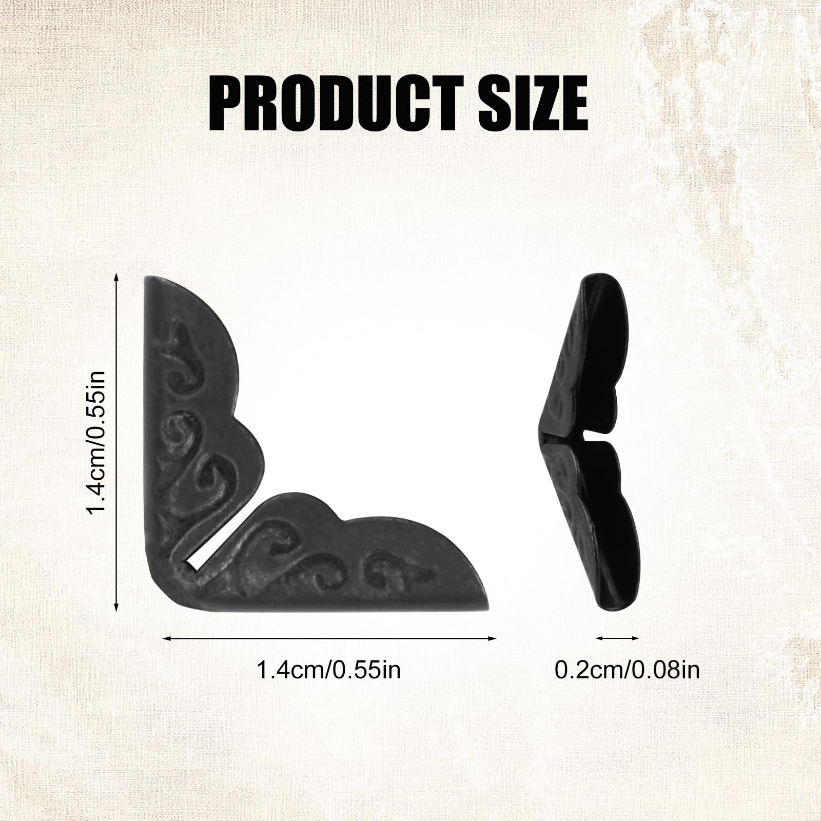 100Pcs Vintage Metal Book Corner Protectors - Album & Scrapbook Edge Guards