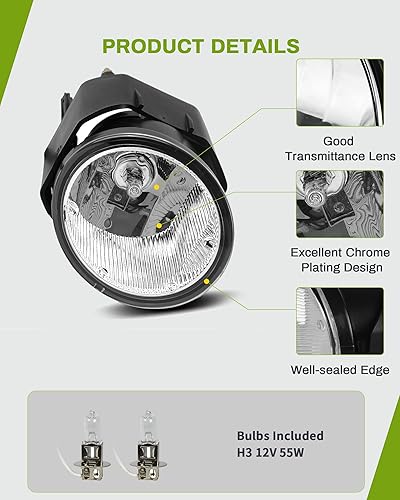 Miniatura 4 de AUTOSAVER88 Luces antiniebla de estilo de fábrica para Nissan Maxima 2000 2001 Sentra 2000-2003 Frontier 2001-2004 Xterra 2002-2004 (Cristales