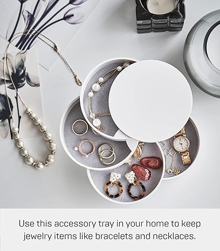 Miniatura 2 de Yamazaki Home Secti Oned Jewelry Organizer Suministros de arte de uñas Accesorios para pendientes Soporte de almacenamiento Pantalla giratoria