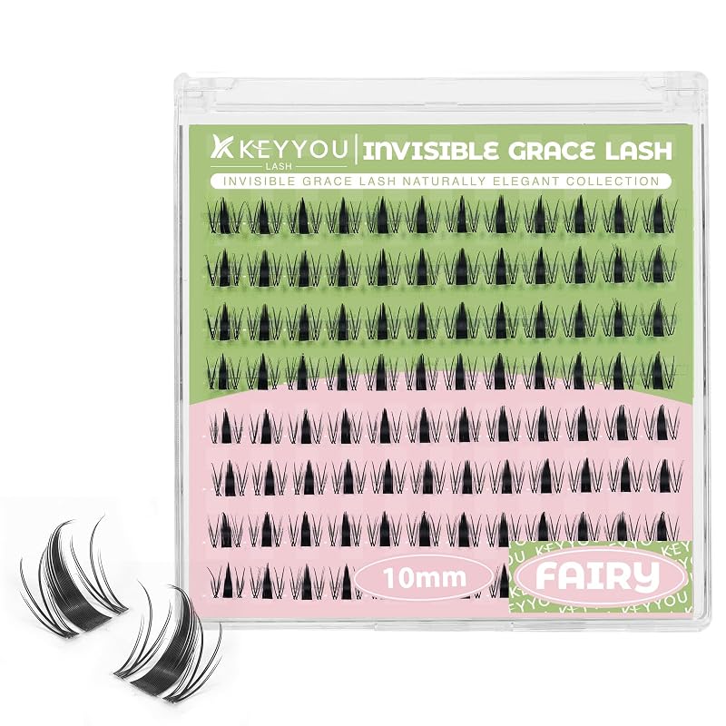 KEYYOU Cílios Postiços em Grupos Fairy Lash Extension D Curl 10MM