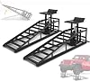 Set of 2 Hydraulic Ramps with Wheels 5T Heavy Duty Ramps (11065 lbs) Including Hydraulic Jack Portable Car Lift for Oil Change & DIY Garage Lifting Height 23-36 cm (9-14.2) (Black)
