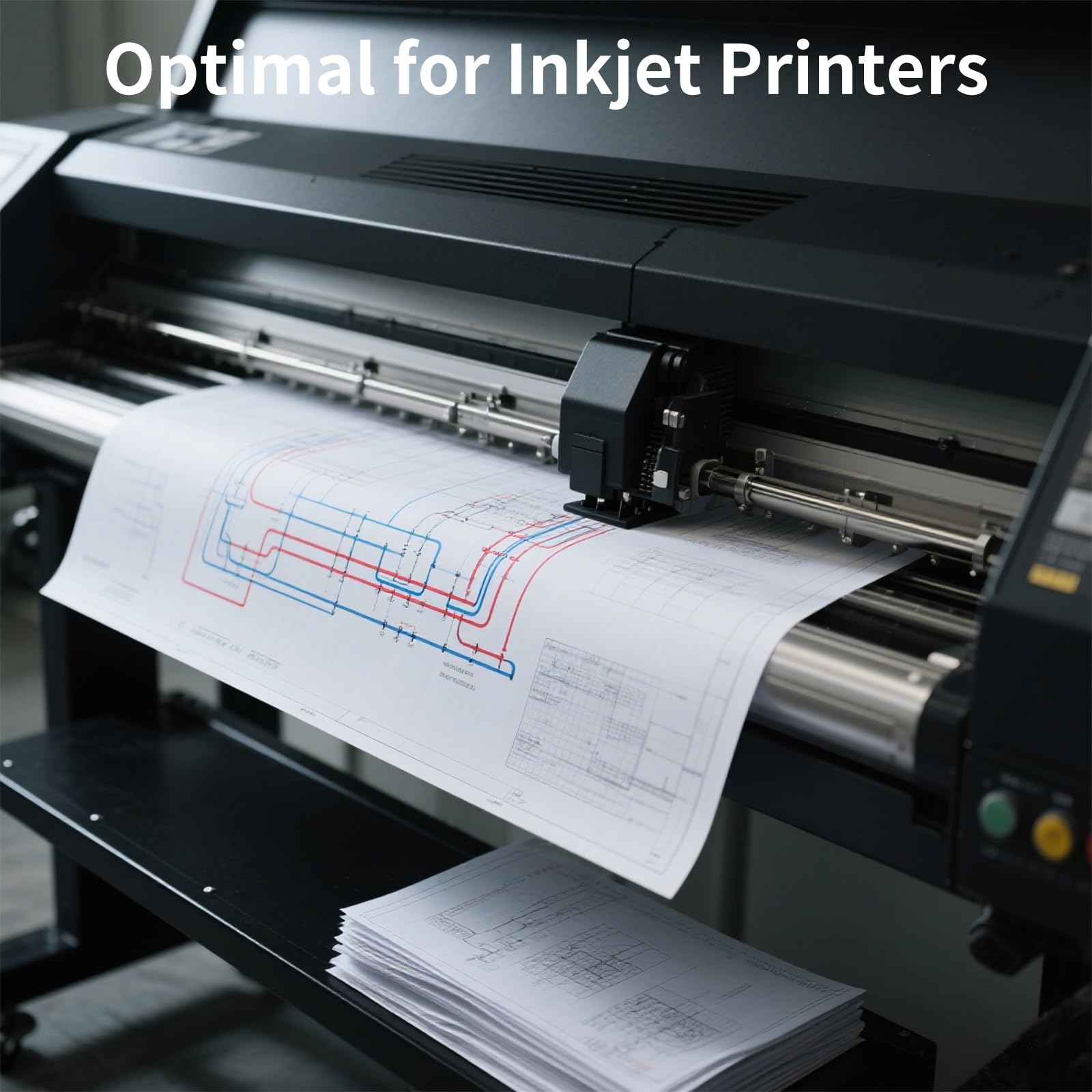 2 Rolle Plotterpapier Rolle, 80g/Rolle 610mm x 50M, 2 Zoll Kern, weißes Hochwertiges Papierrolle, Inkjet Plotter gestrichenes Universalpapier, für CAD-Ausdrucke/Baupläne/Zeichnungen Poster