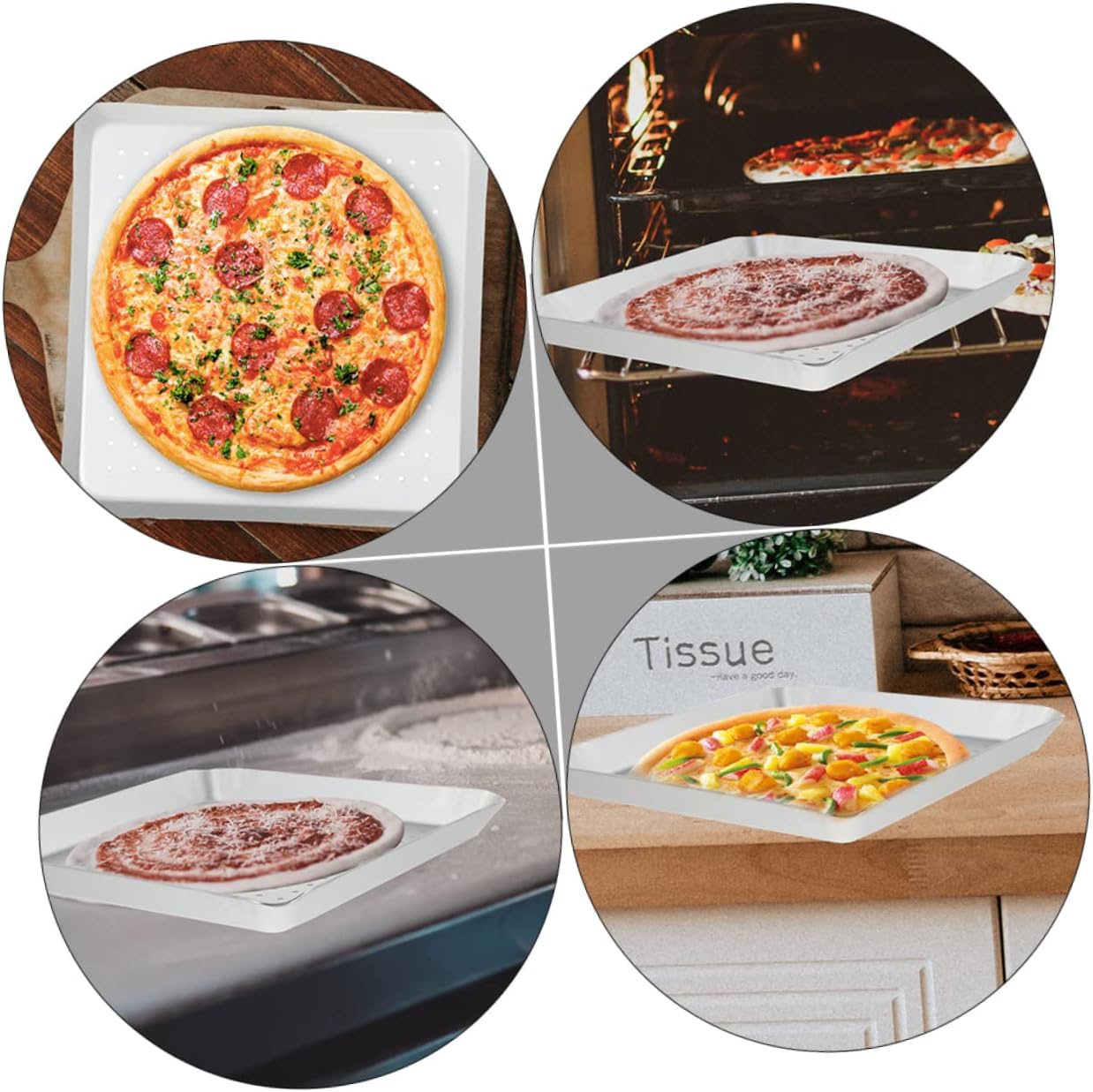 1pc Pizza Screen Aluminum Pan Reusable Baking Tool for High Temperature Resistance Home Pizza Pan