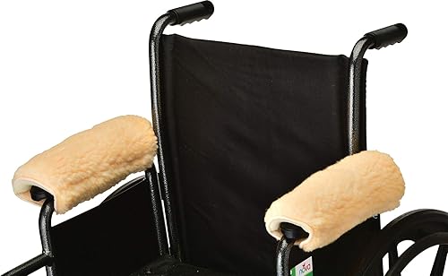 Nova Sheepskin Fleece Armrest Covers for Wheelchairs, Transport Chairs &