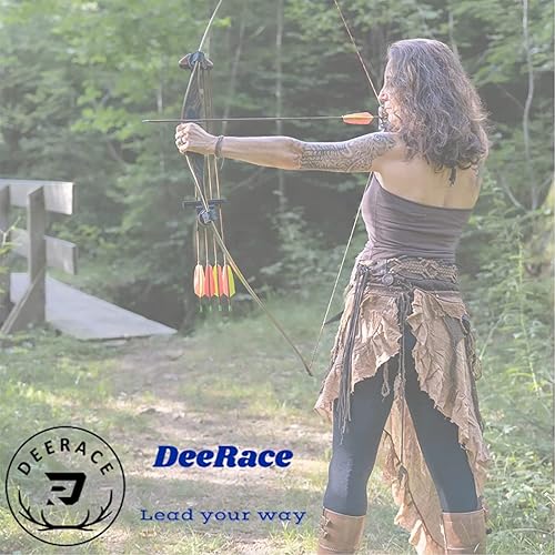Miniatura 12 de DEERACE Takedown - Juego de arco recurvo y flecha, 62 pulgadas, clásico arco de madera tradicional para adultos, jóvenes, principiantes, caza, tiro