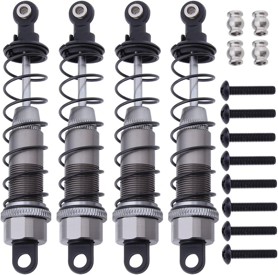 HobbyPark Aluminum Front & Rear Shock Absorber Assembled for AXIAL SCX10 Hop-Up Parts Upgrade (Pack of 4)