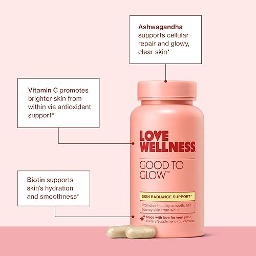 Miniatura 5 de Love Wellness Good to Glow | Collagen Supplement with Biotin, Vitamin C, E, Ashwagandha & Zinc | Promotes Smooth, Glowing & Clear Skin | Enhances