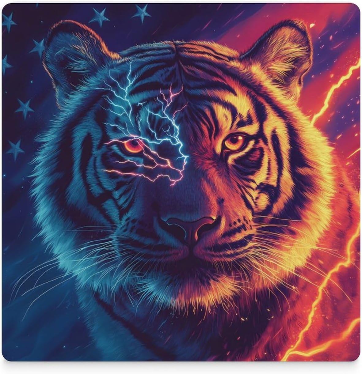 Tiger State Flag Ceramic Coasters Square Drinks Coaster Coffee Table Decor Table Coaster for Home Bar