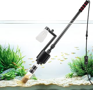 AQQA 6-in-1 Electric Aquarium Gravel Cleaner Kit - Fish Tank Vacuum, Water Changer, Sand Washer, 320GPH 20W