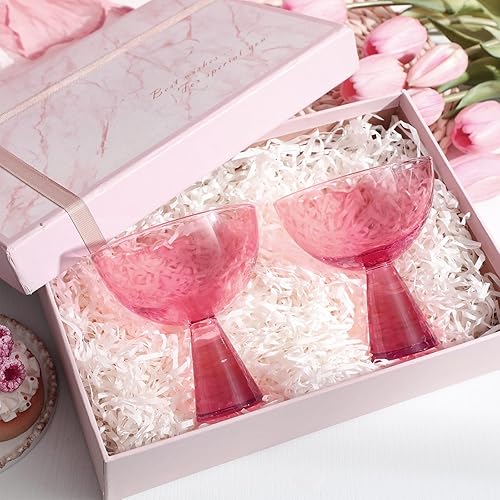 Miniatura 7 de Honeydak 2 vasos Ramona Coupé vintage Art Déco, copas de cóctel y champán, colección moderna de cristalería para bebidas de bar para daiquiri,