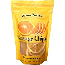 Orange Chips | 2.5 oz 70 g | No Sugar Added | Thin-Cut & Crispy | Made from Real Orange Slices | Bright Citrus Flavor | Great for Snacking, Cocktails & Trail Mixes | RisenRaisin Brand