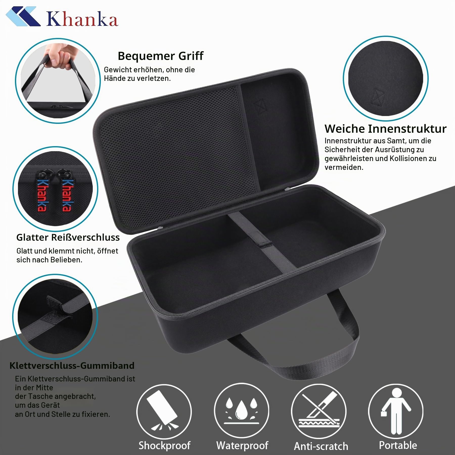 Khanka Hart Tasche Schutzhülle für HP Officejet 250 mobiler Multifunktionsdrucker Etui Case. (nur Tasche)